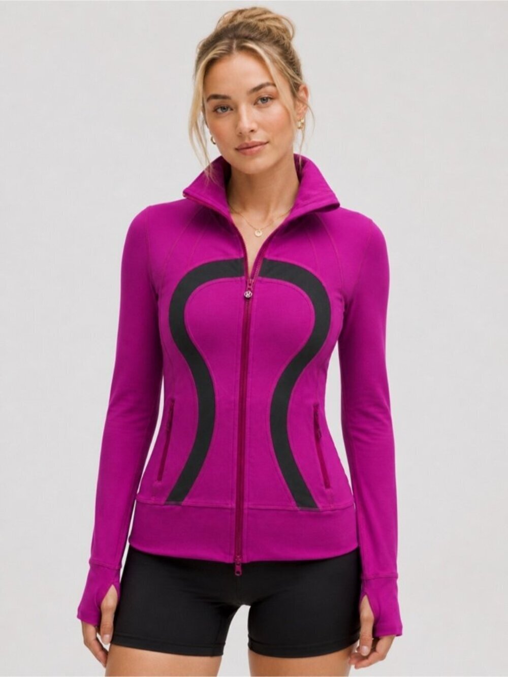 Lululemon Define Jacket Magenta Pink Size 4 Full Zip Thumbholes